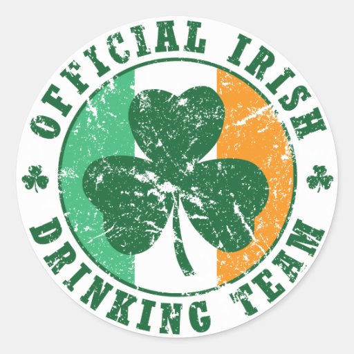 Equipo de consumición irlandés del "vintage" pegatina redonda