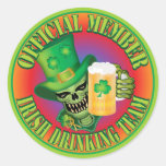 Equipo de consumición irlandés Skull.ai Etiquetas Redondas