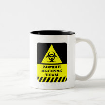 Equipo de defensa del zombi taza