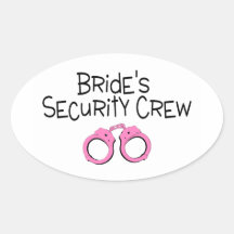 Equipo de la seguridad de las novias calcomanía oval personalizadas