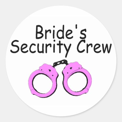 Equipo de la seguridad de las novias (puños rosado etiquetas redondas