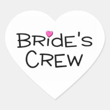 Equipo de las novias colcomanias de corazon personalizadas