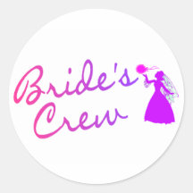 Equipo de las novias pegatinas redondas