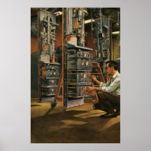 Equipo de radio de la fijación del técnico del vin posters