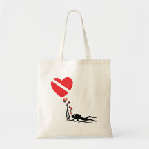 EQUIPO DE SUBMARINISMO del amor Bolsa Lienzo