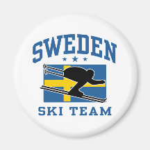 Equipo del esquí de Suecia Iman Para Frigorífico