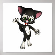 Equipo E. Cat, el gatito lindo del dibujo animado Poster