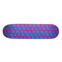 Equipo enojado - magenta y ciánico ninguna plantil patineta personalizada