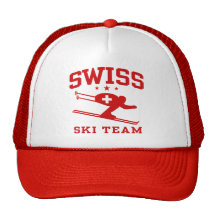 Equipo suizo del esquí gorras de camionero