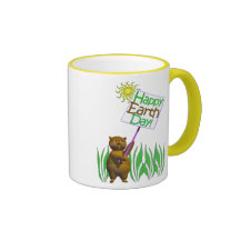Erizo feliz de Earthday Tazas