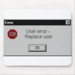 error del usuario tapete de ratón