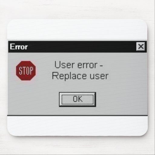 error del usuario tapete de ratón
