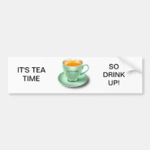Es colección del tiempo del té pegatina de parachoque