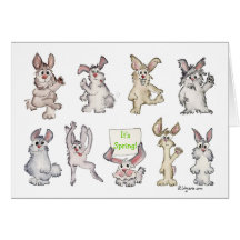 Es conejos Pascua del dibujo animado de la primave Felicitacion