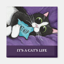 Es imán del arte del gato de la vida el | Personal