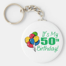 Es mi 50.o cumpleaños (los globos) llaveros personalizados