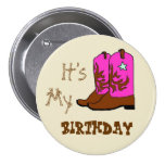 Es mis botones occidentales de las botas del cumpl pin