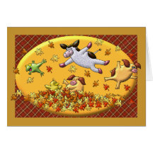 ¡Es tiempo de salto de la hoja! Tarjeta