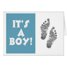 Es un muchacho Feetprint Felicitacion