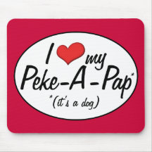 ¡Es un perro! Amo mi Peke-UNO-Pap Tapete De Ratones