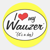 ¡Es un perro! Amo mi Wauzer Pegatinas Redondas