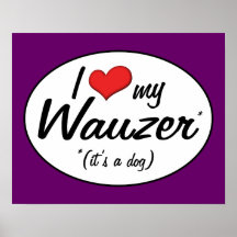 ¡Es un perro! Amo mi Wauzer Posters