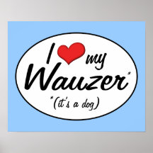 ¡Es un perro! Amo mi Wauzer Posters