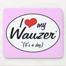 ¡Es un perro! Amo mi Wauzer Tapetes De Raton