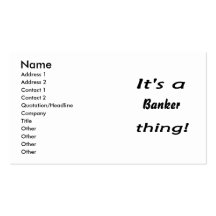¡Es una cosa del banquero! Tarjetas De Visita