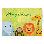 Es una fiesta de bienvenida al bebé de la selva felicitación