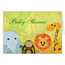 Es una fiesta de bienvenida al bebé de la selva felicitación