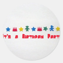 ¡Es una fiesta de cumpleaños! Pegatinas Redondas