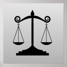 Escalas de la justicia en pendiente posters