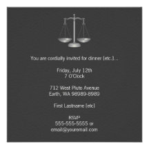 Escalas de la justicia invitación personalizada