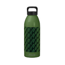 Escalas del dragón verde botella de agua
