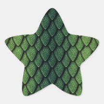 Escalas del dragón verde calcomanía forma de estrellae