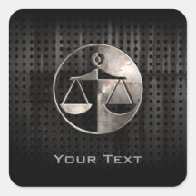 Escalas rugosas de la justicia pegatina cuadradas personalizada