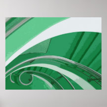 ESCALERA ABAJO (verde) Poster