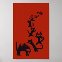 Escalera de gatos poster