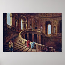 Escalera en el castillo de Caprarola por el eje de Poster