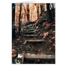 Escalera encima de la montaña tarjeton