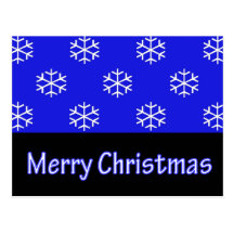 Escama azul de la nieve de las Felices Navidad Tarjetas Postales