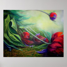 Escarlata de florecimiento poster