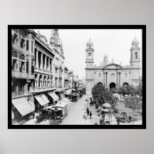 Escena 1906 de la calle de Montevideo, Uruguay Posters