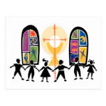 Escena cristiana de la juventud tarjeta postal