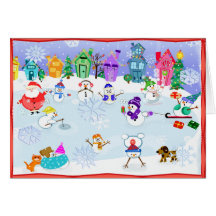 Escena de encargo del invierno y tarjeta de Navida