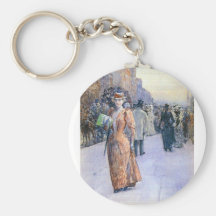 Escena de la calle de Childe Hassam - de Nueva Yor Llavero