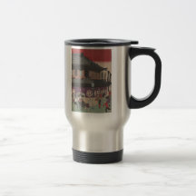 Escena de la calle de Tokio con la taza del viaje 
