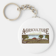 Escena de la granja de la agricultura sostenible llaveros