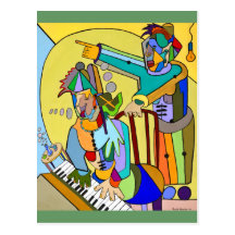 "Escena de la música de ritmo sincopado" por Ruche Tarjetas Postales